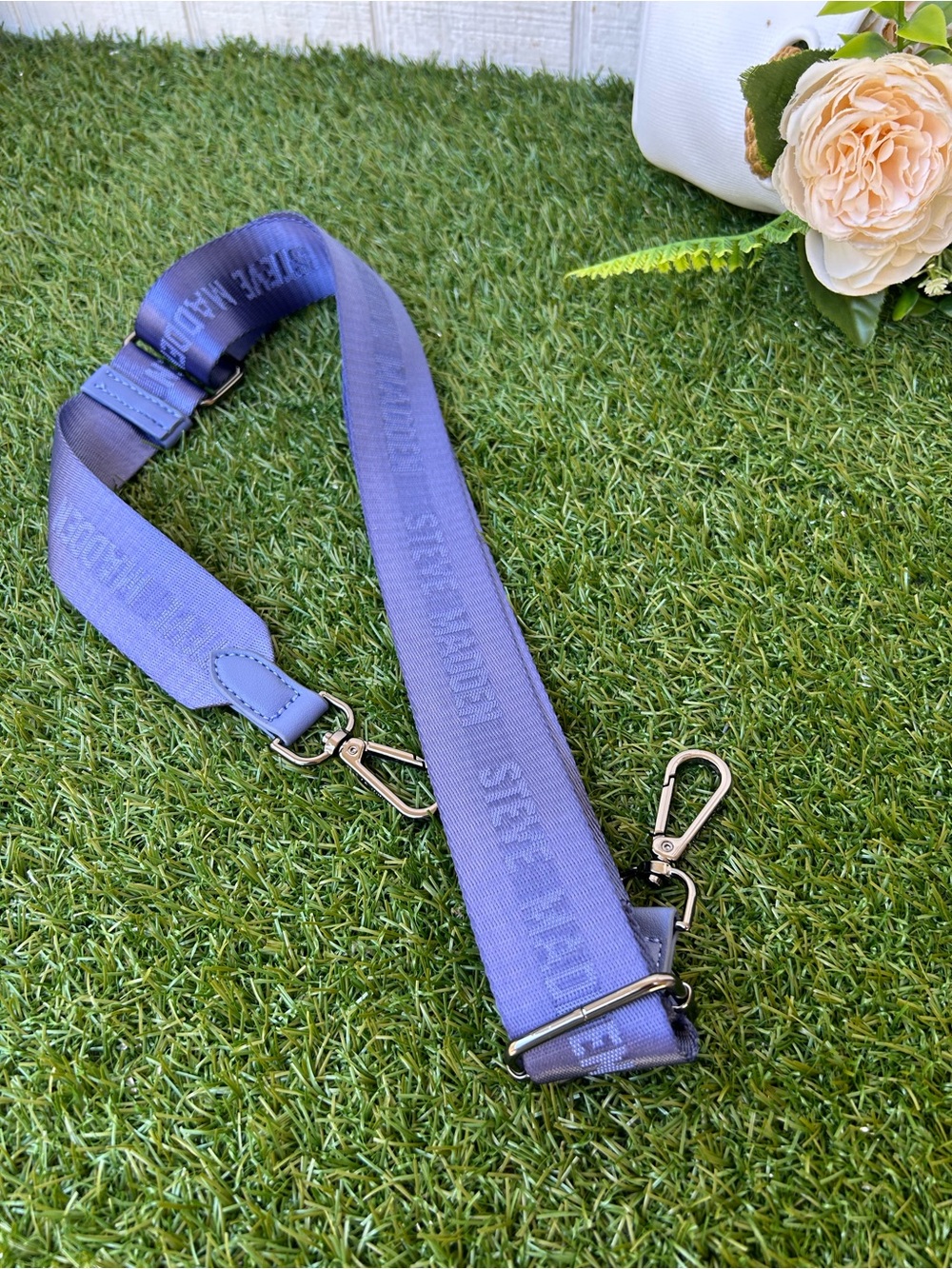 STEVE MADNE blue  Adjustable Crossbody Strap with black Hardware /NEW
